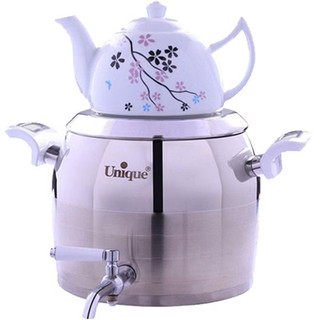 کتری قوری شیر دار یونیک 5 لیتری کد7295_با سه مدل دسته( استیل_باکالیت سفید _باکالیت طرح چوب)